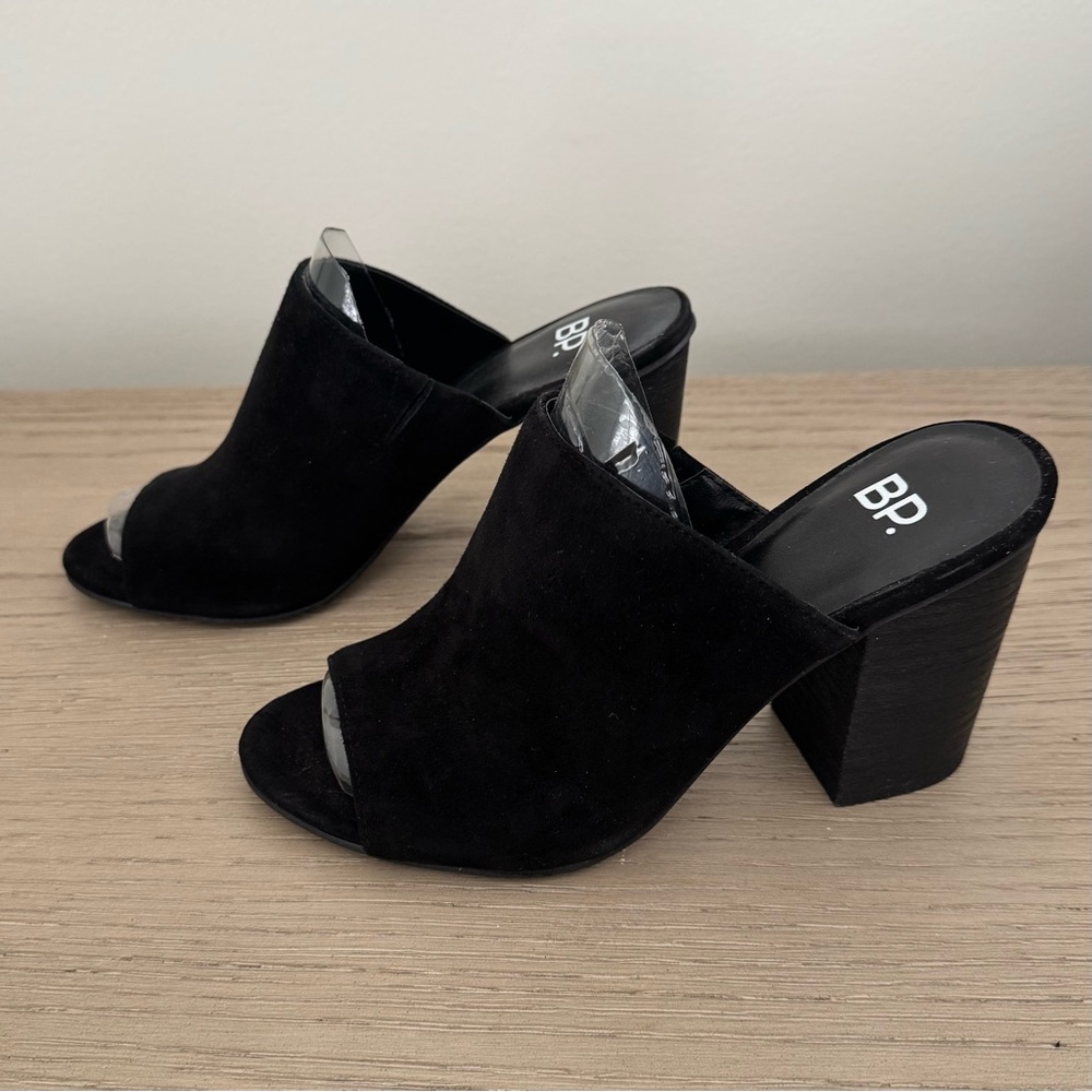 BP Black Suede Mules for Women